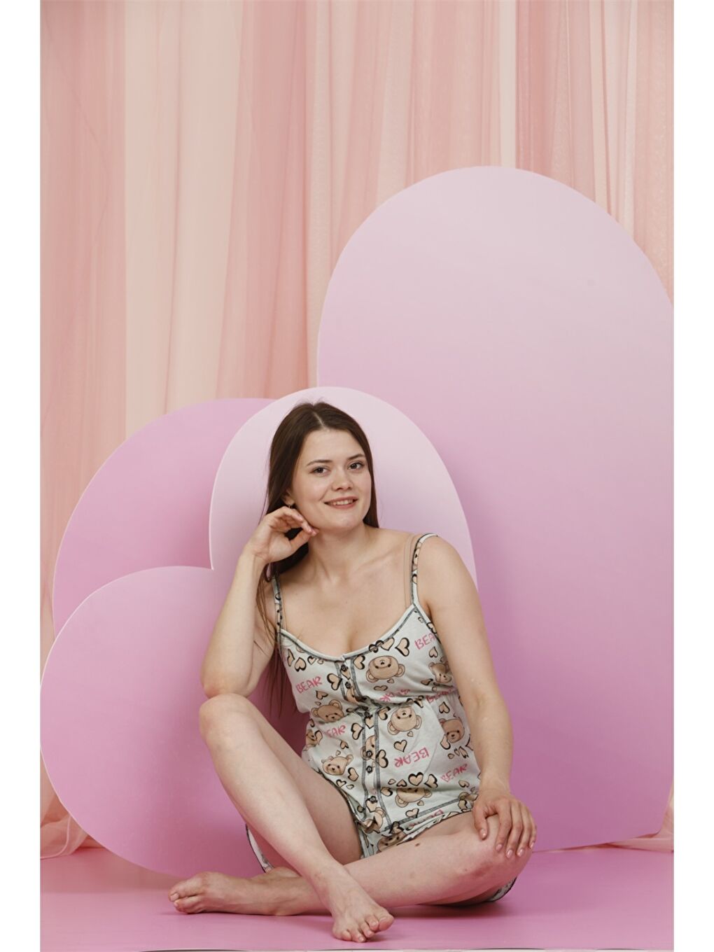 Yeşil V Yaka Askılı Kadın Pijama Takımı