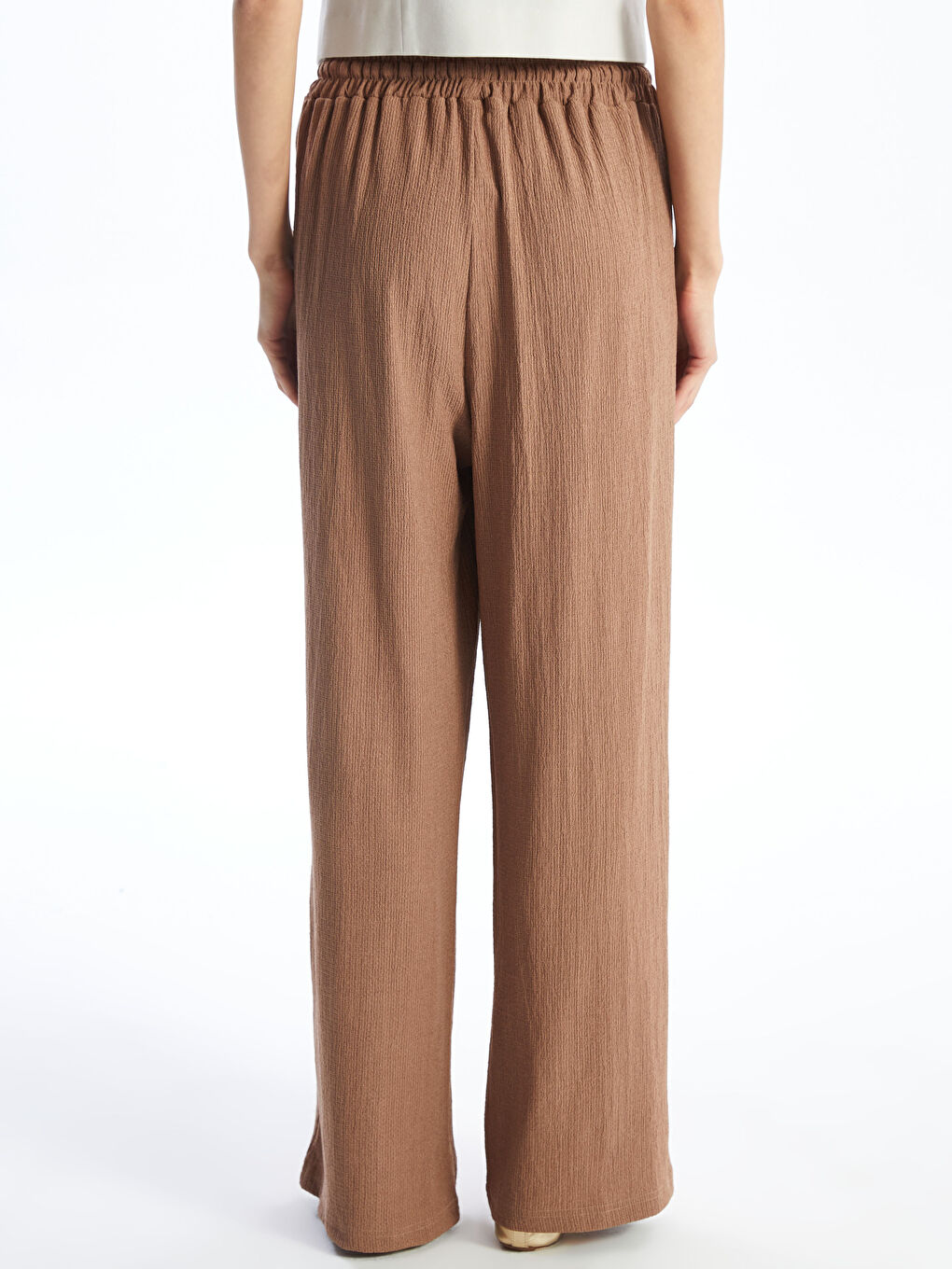 Bej Bürümcük Rahat Kalıp Kadın Pantolon-3