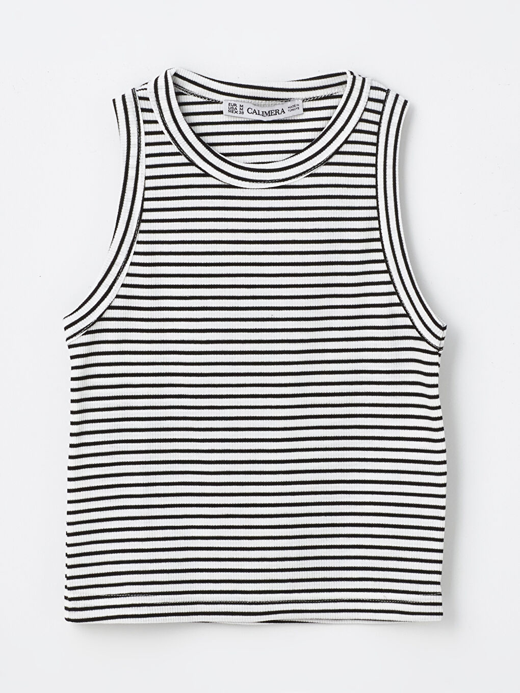 Siyah Bisiklet Yaka Askılı Kadın Crop Atlet