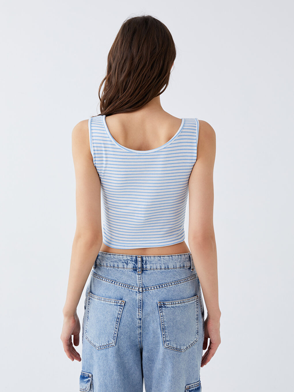 Mavi Bisiklet Yaka Askılı Kadın Crop Atlet-4