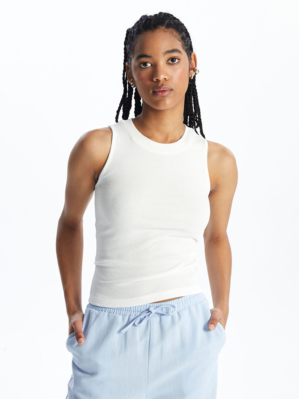 Ekru Penye Kadın Atlet