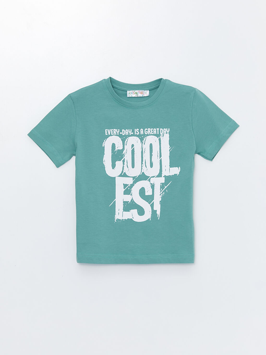 Yeşil Bisiklet Yaka Baskılı Erkek Çocuk Tişört-3