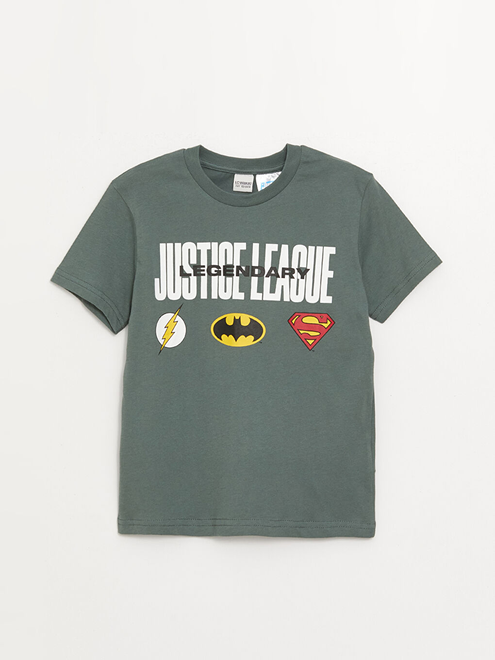 Crew Neck Justice League Printed Short Sleeve Boys' T-Shirt