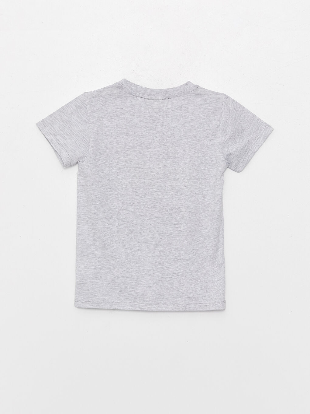 Gri Bisiklet Yaka Baskılı Kısa Kollu Erkek Çocuk Tişört-1