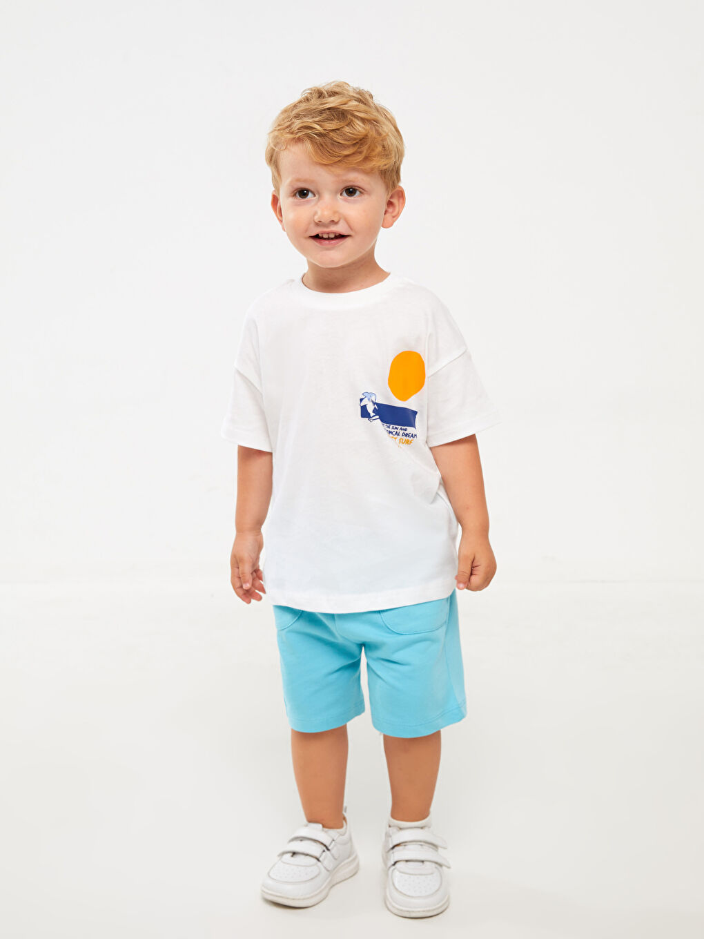 Crew Neck Printed Baby Boys' T-Shirt -S3JE85Z1-FFB