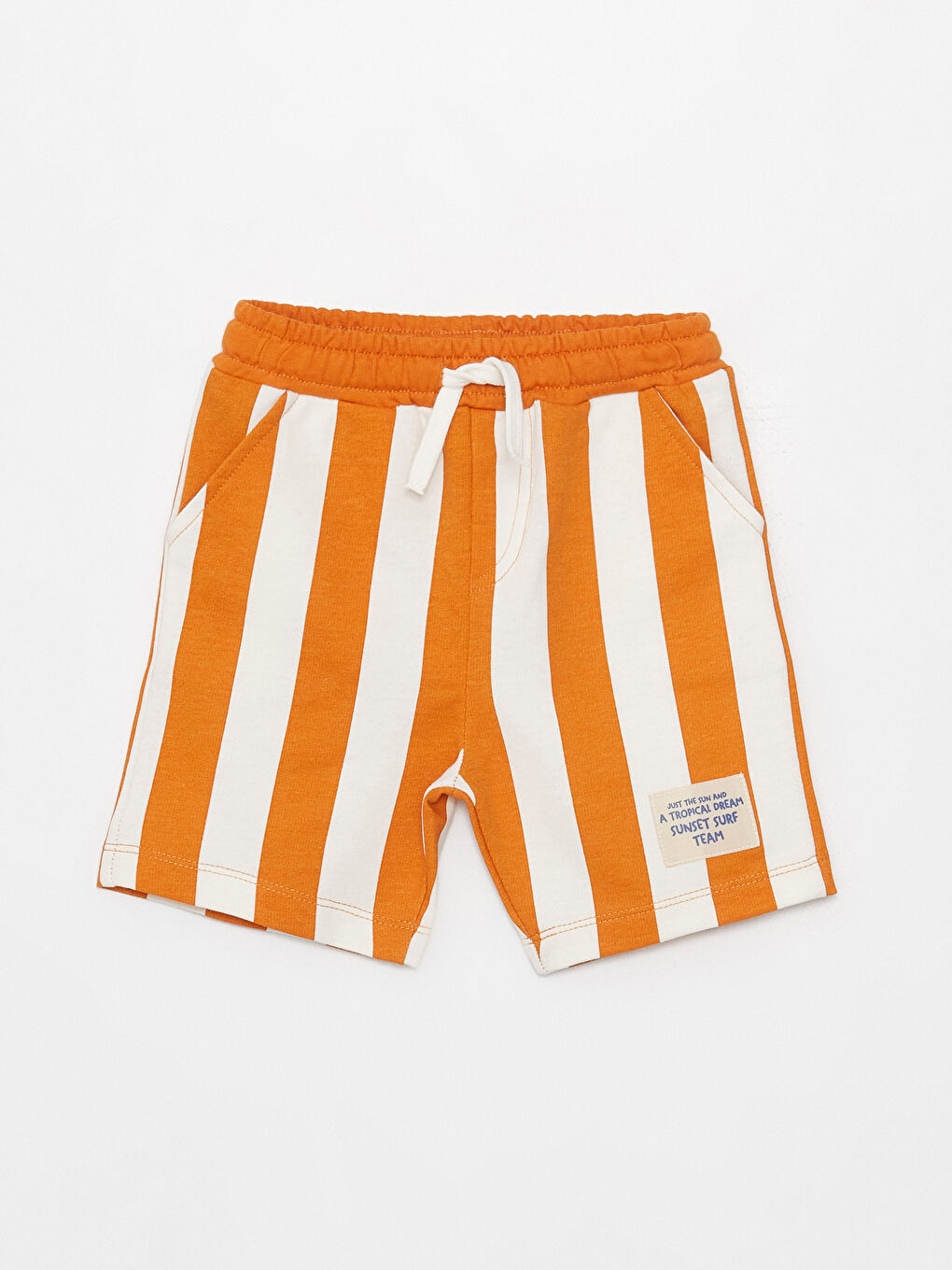 Elasticated Waist Striped Baby Boys' Shorts-1