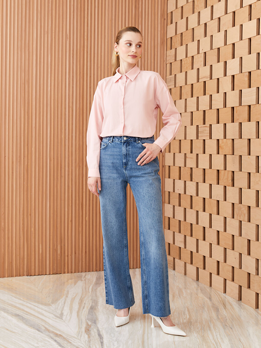 İndigo Wideleg Kadın Jean Pantolon