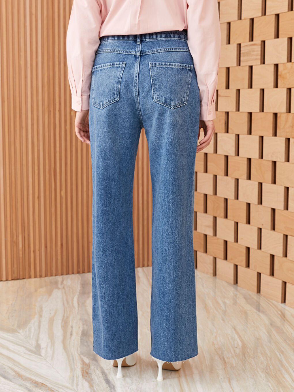 İndigo Wideleg Kadın Jean Pantolon-3