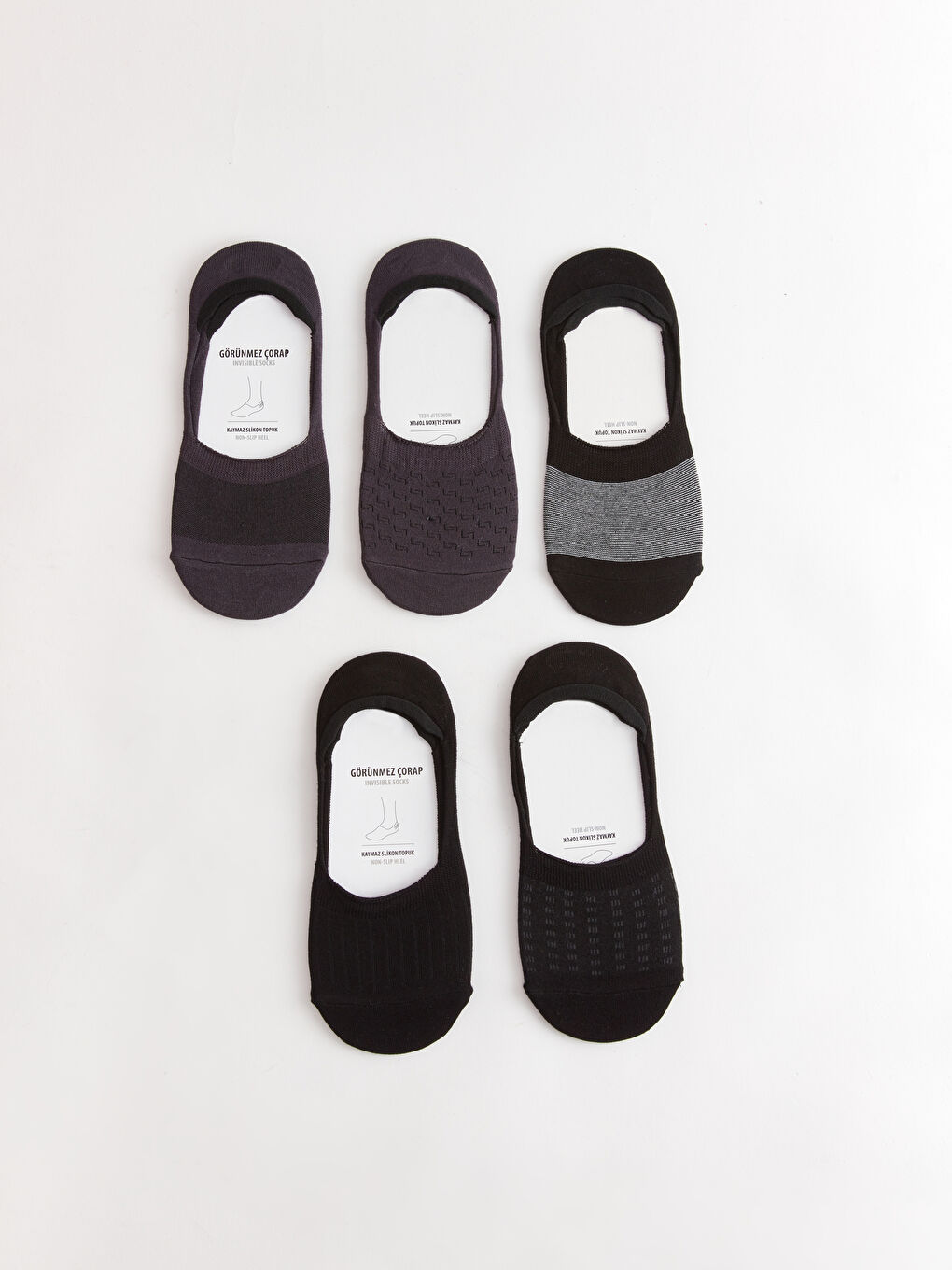 LCW ACCESSORIES Patterned Men's Bamboo Ballet Socks 5 Pack -S3JF10Z8-K00