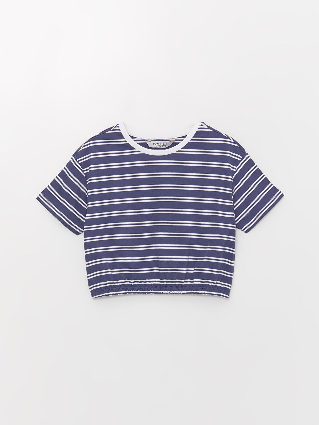 Crew Neck Striped Short Sleeve Girls' T-Shirt-3