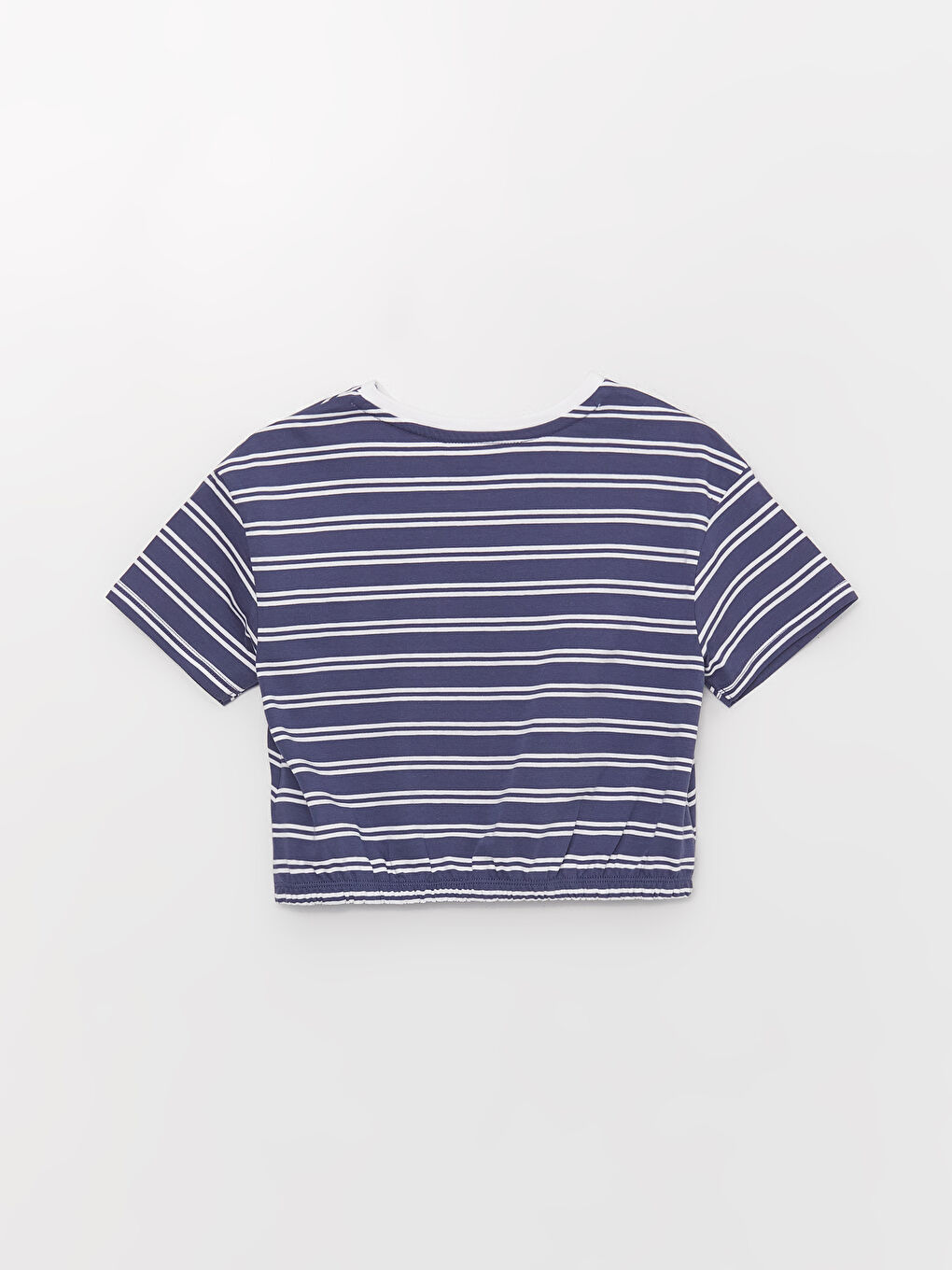 Crew Neck Striped Short Sleeve Girls' T-Shirt-4