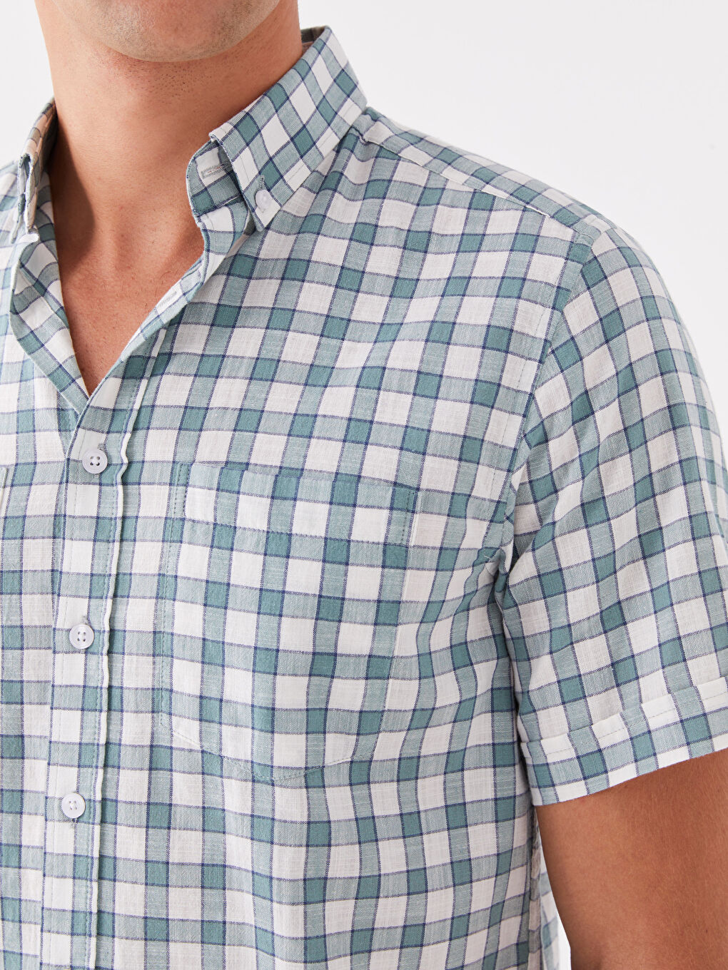 LCWAIKIKI Classic Regular Fit Short Sleeve Plaid Men's Shirt