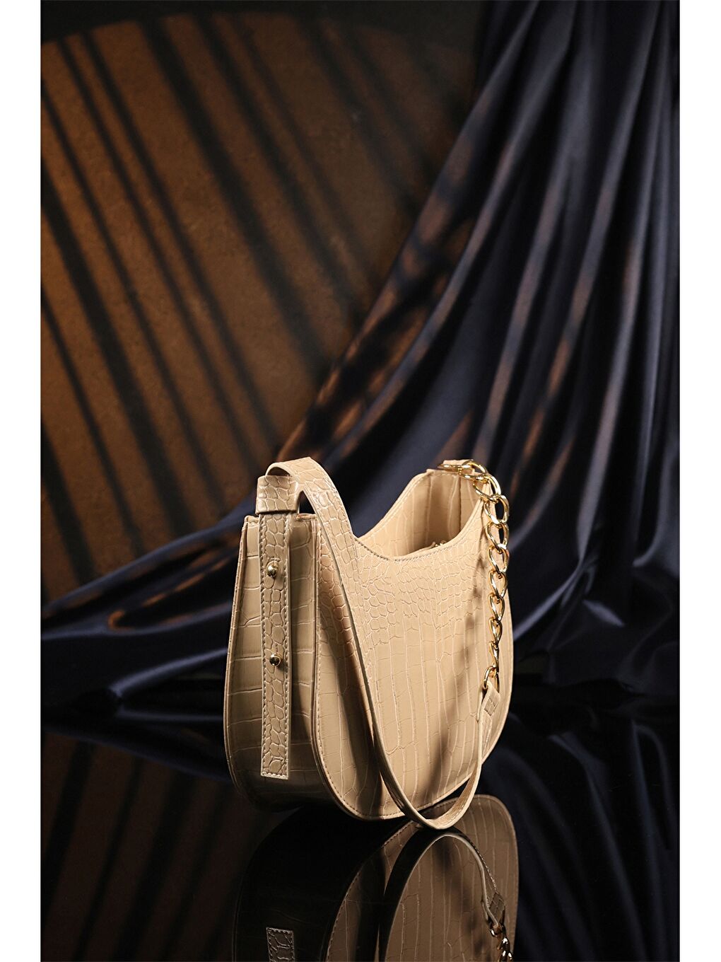 Kahverengi Deri Görünümlü Kadın Çanta-1