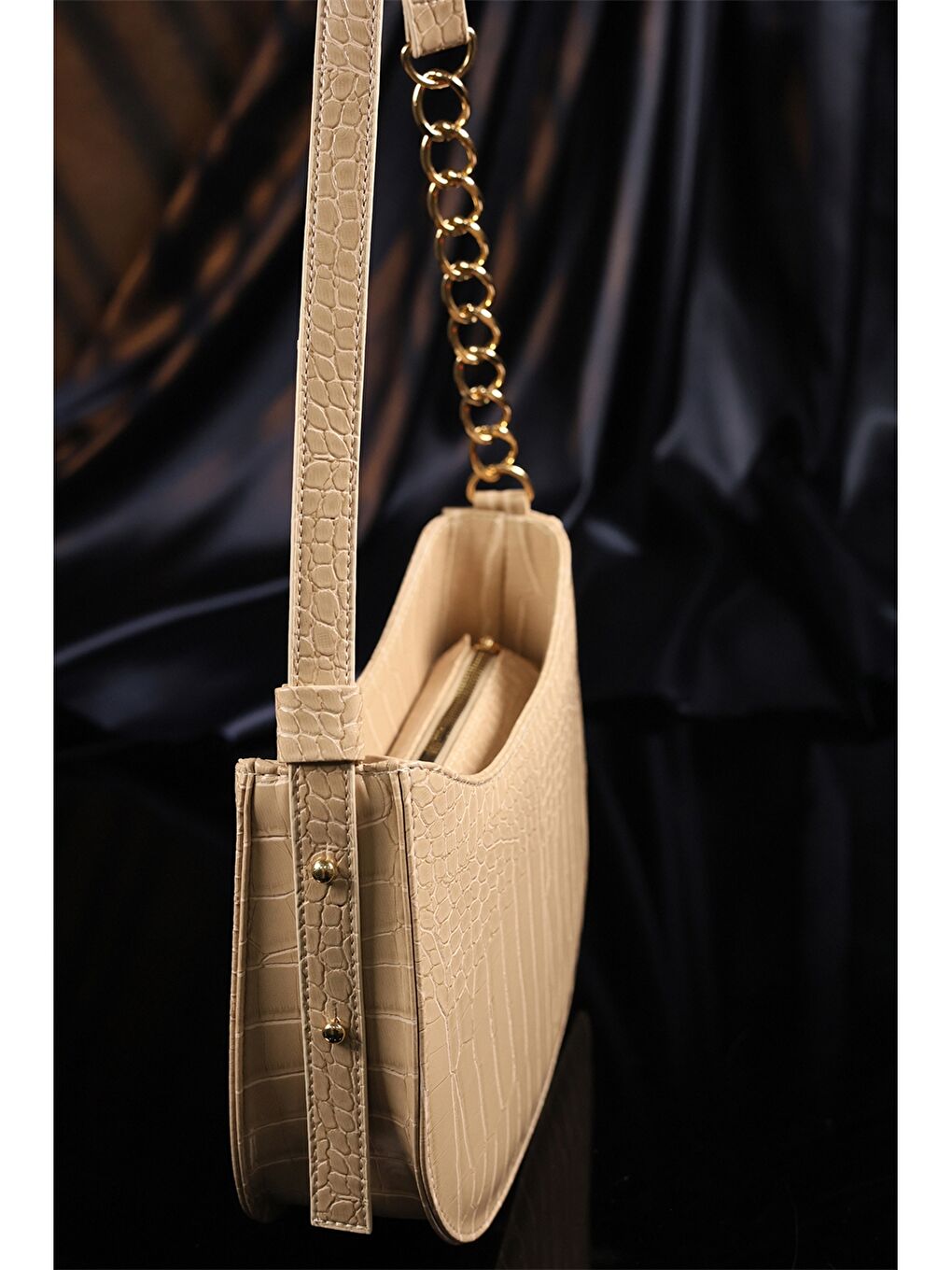 Kahverengi Deri Görünümlü Kadın Çanta-4