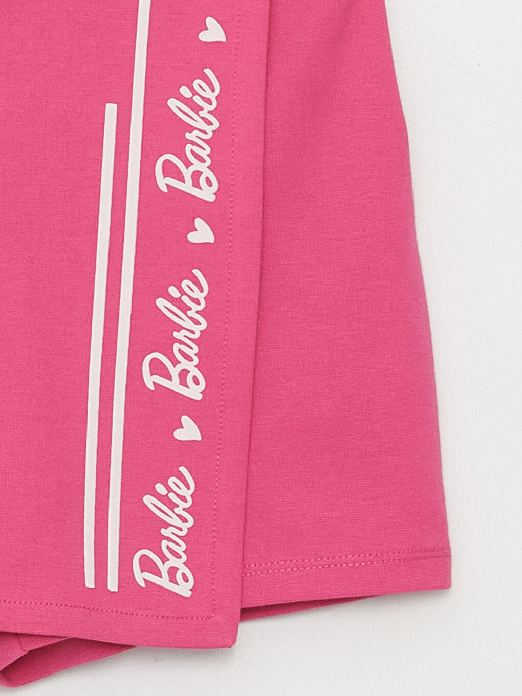 Pembe Beli Lastikli Barbie Baskılı Kız Çocuk Şort Etek-2