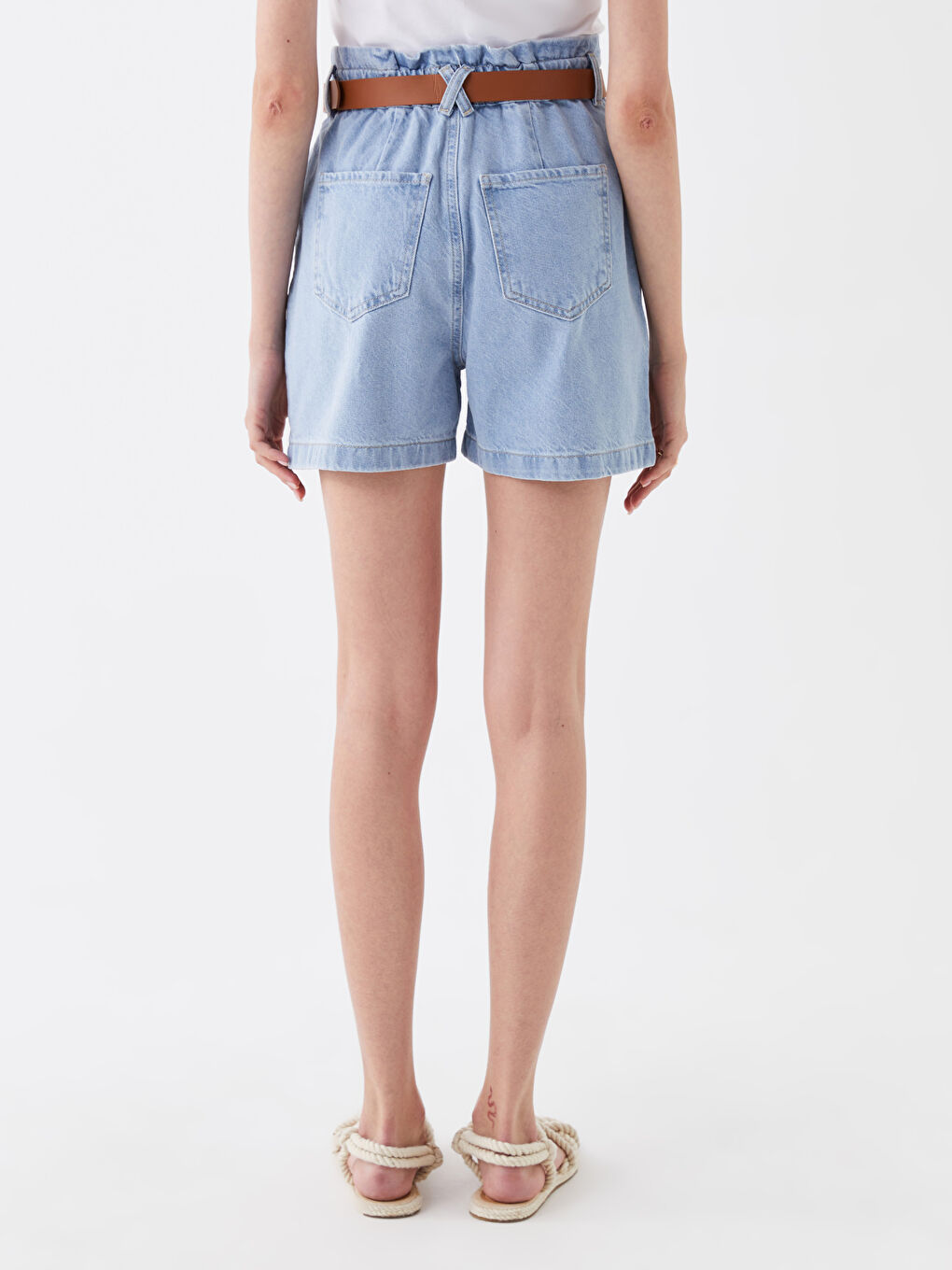 LCW Jeans Elastic Waist High-Waisted Women's Jean Shorts -S3JF61Z8-507