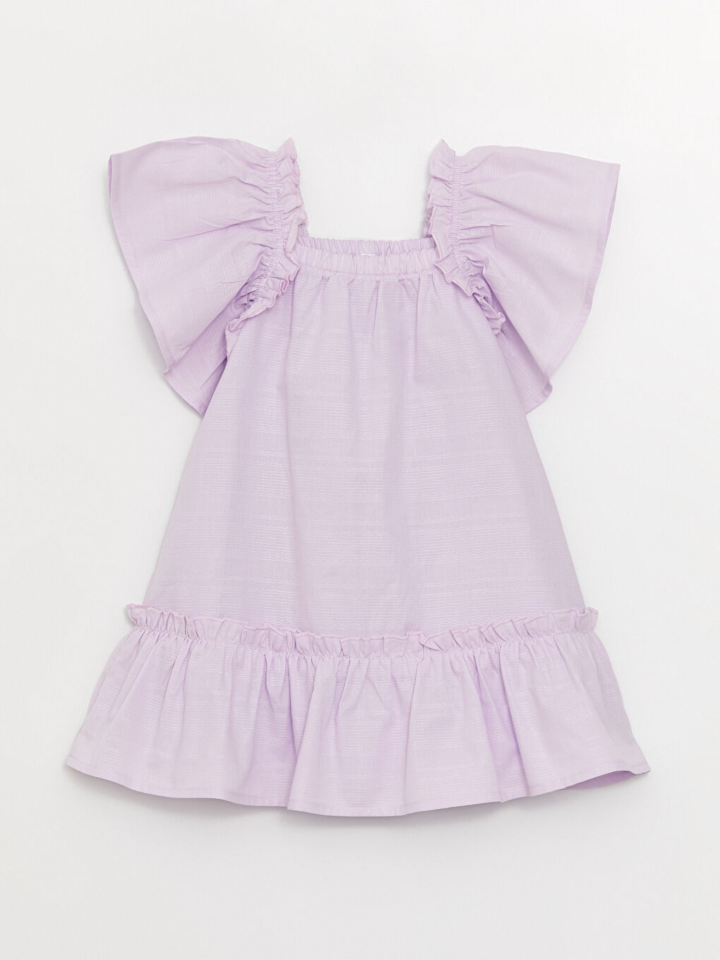 Lila Kare Yaka Kız Bebek Elbise