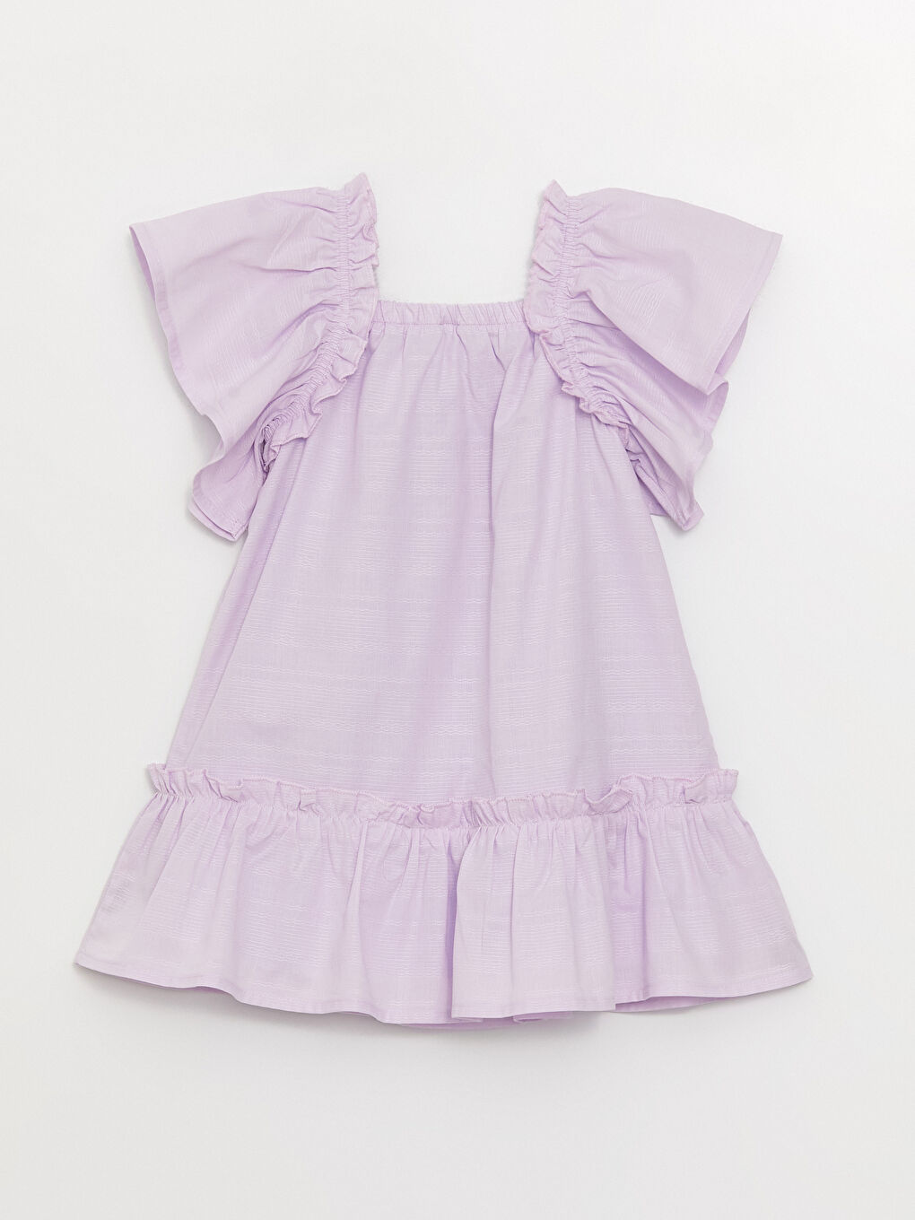 Lila Kare Yaka Kız Bebek Elbise-1