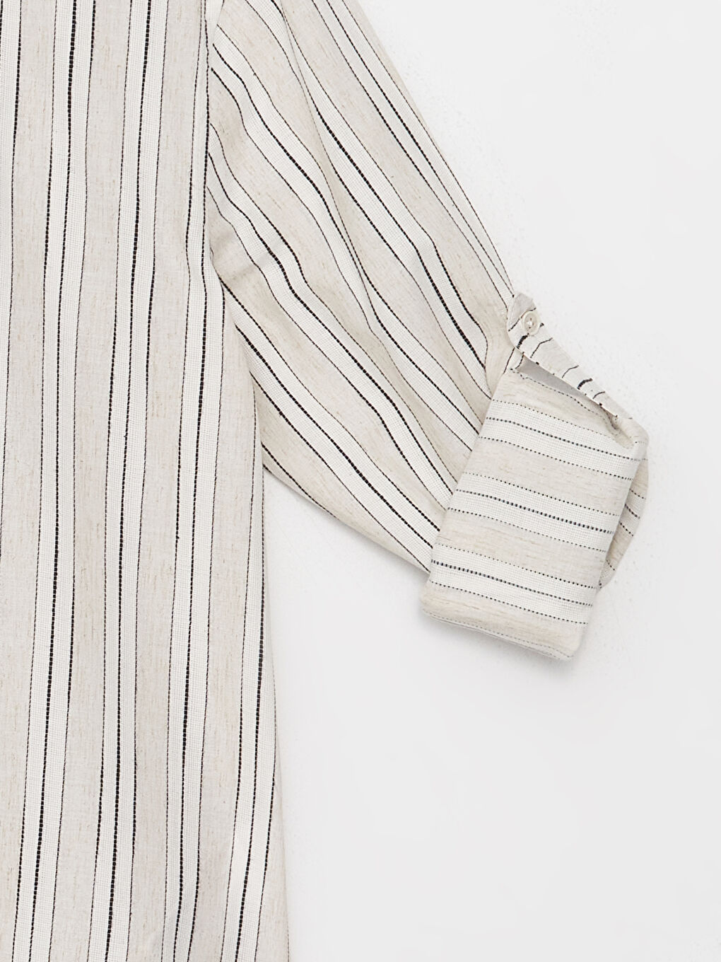 Slim Fit Long Sleeve Striped Linen Blended Men's Shirt-7