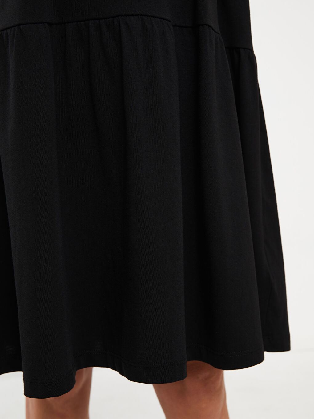 LCWAIKIKI Maternity V-Neck Plain Short Sleeve Maternity Dress -S3JF90Z8-CVL