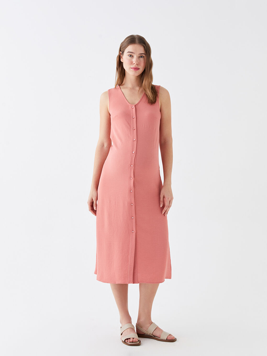 V-Collar Plain Poplin Maternity Dress -S3JF91Z8-GQA