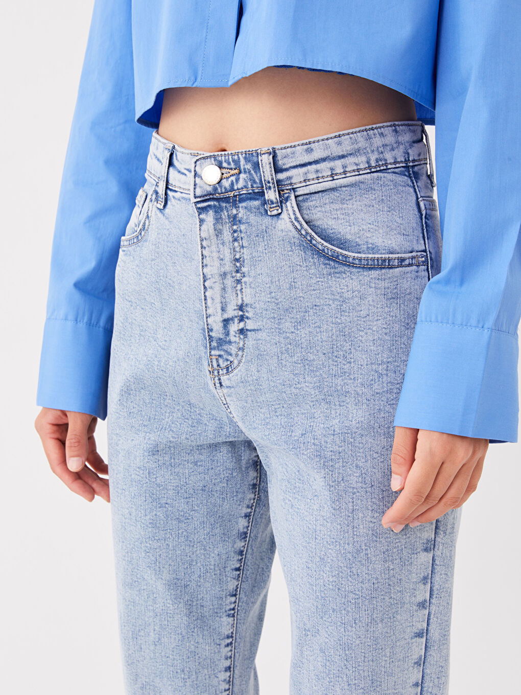 High Waisted Straight Fit Women's Jeans-1