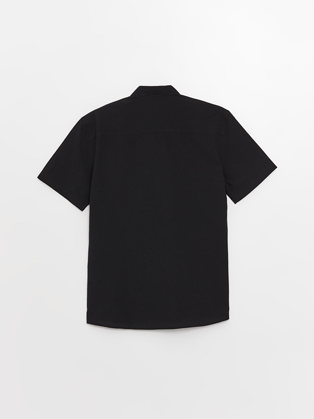 Siyah Regular Fit Kısa Kollu Erkek Gömlek-5