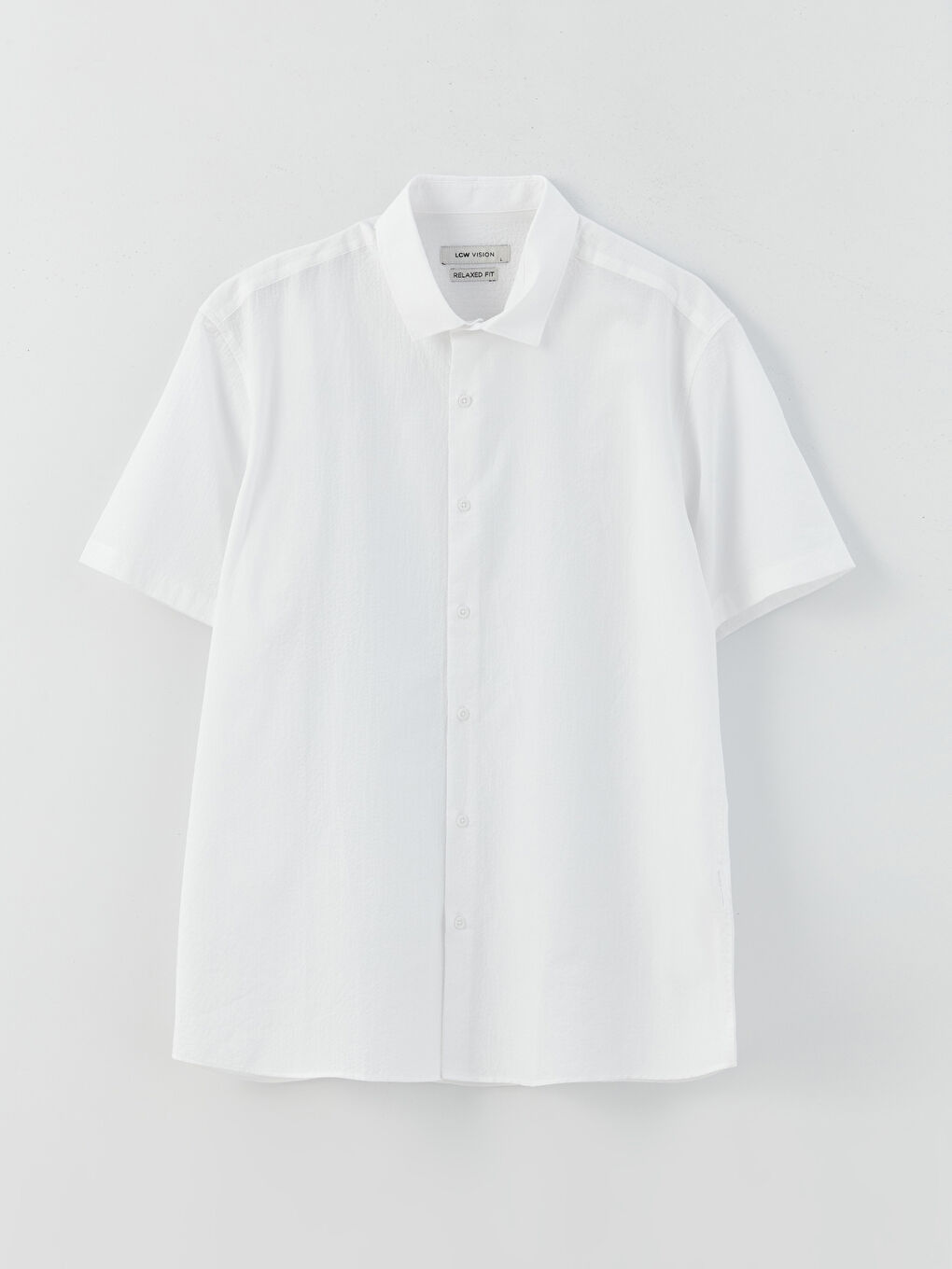 Beyaz Regular Fit Kısa Kollu Erkek Gömlek-5