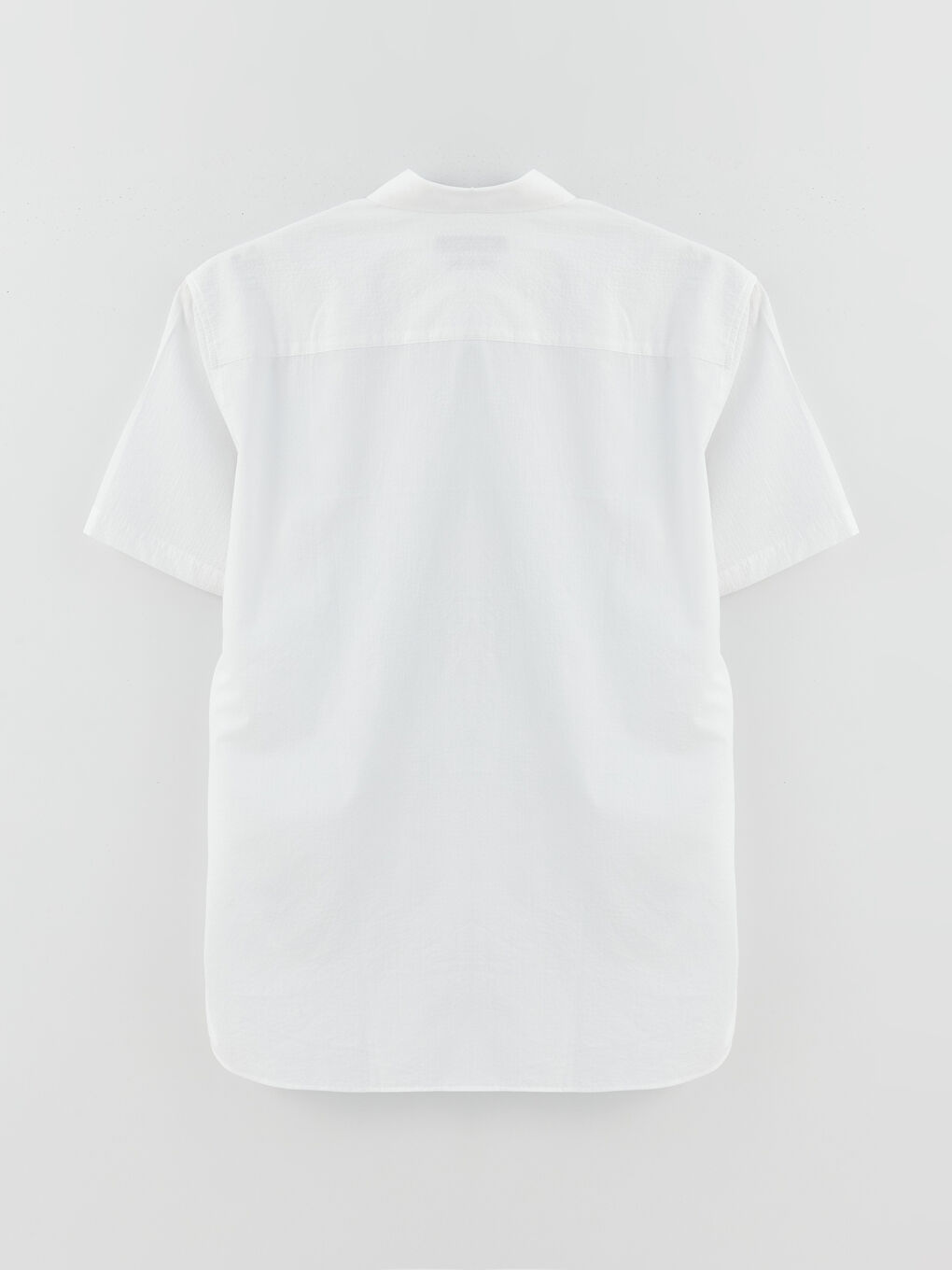 Beyaz Regular Fit Kısa Kollu Erkek Gömlek-6