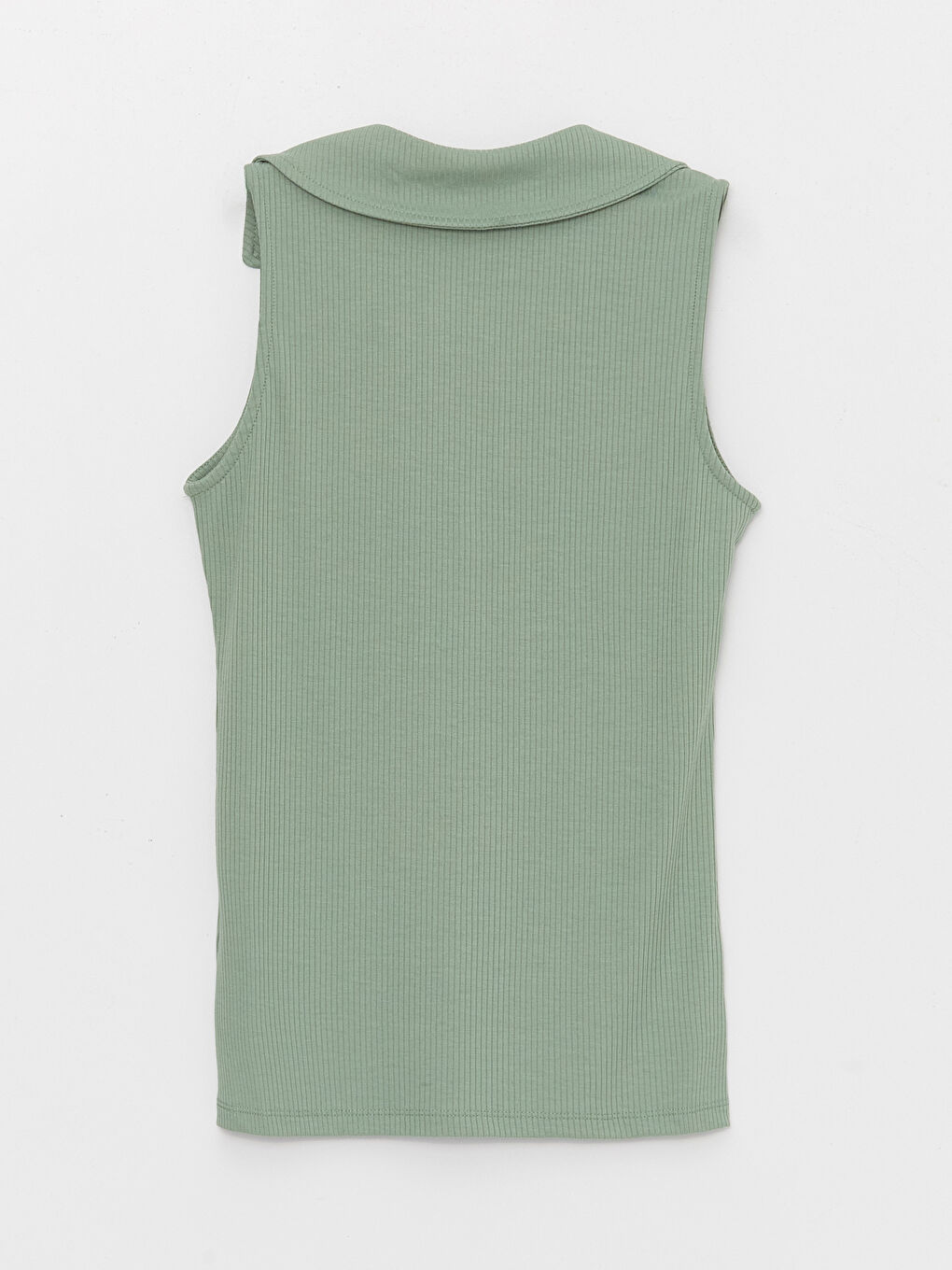 Yeşil Kadın Polo Yaka Düz Atlet-6