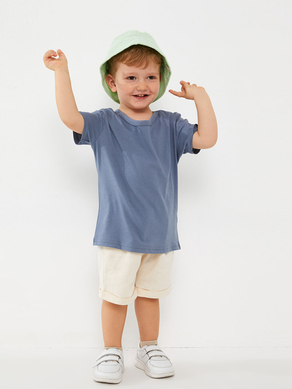 Mavi Bisiklet Yaka Erkek Bebek Tişört-1