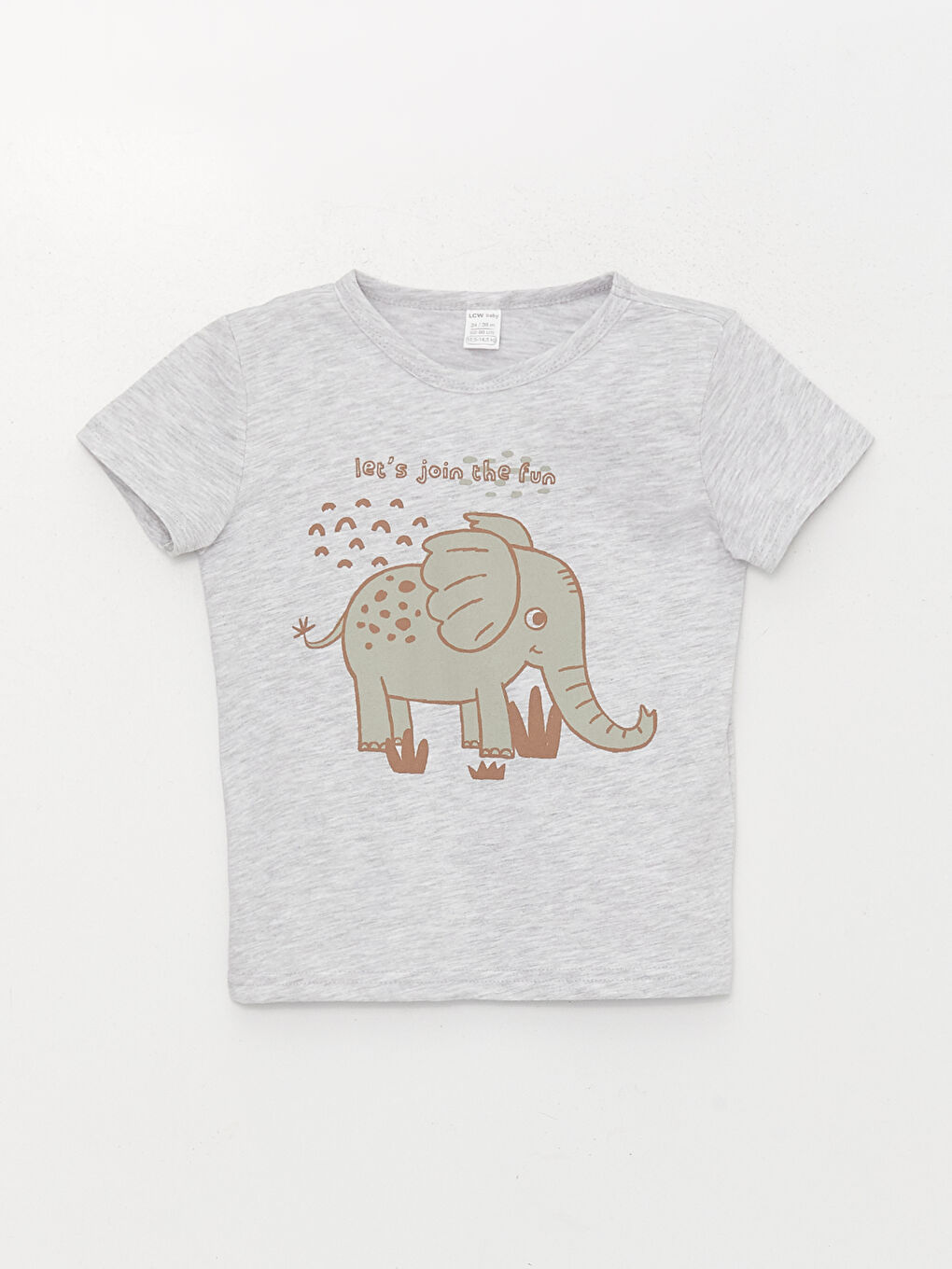 Gri Bisiklet Yaka Erkek Bebek Tişört-3