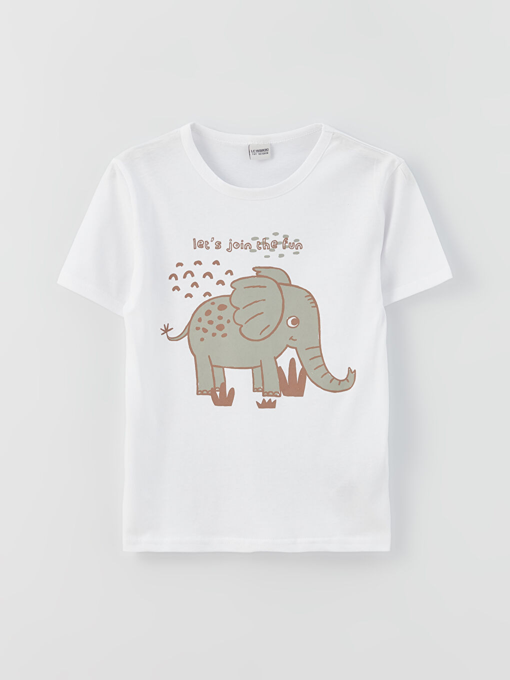 Beyaz Bisiklet Yaka Baskılı Kısa Kollu Erkek Çocuk Tişört-3