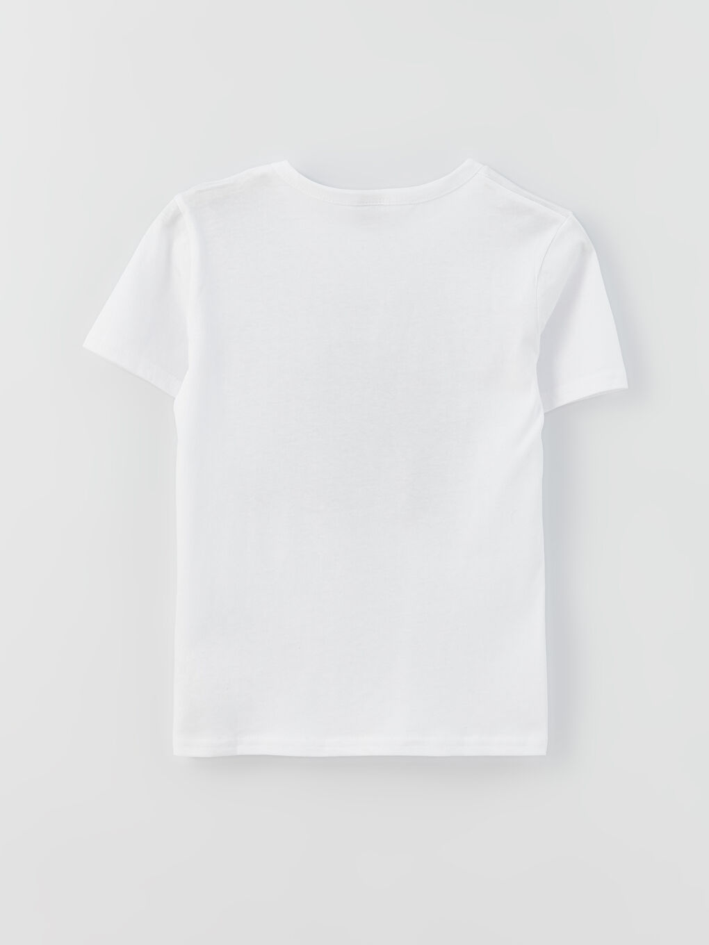 Beyaz Bisiklet Yaka Baskılı Kısa Kollu Erkek Çocuk Tişört-4