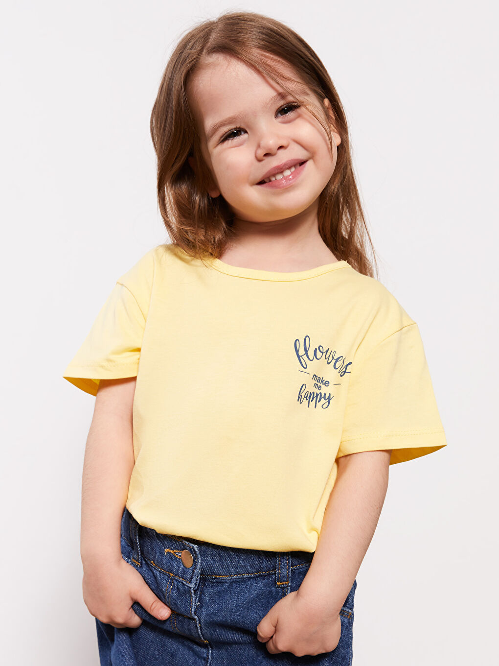 Sarı Bisiklet Yaka Kız Bebek Tişört