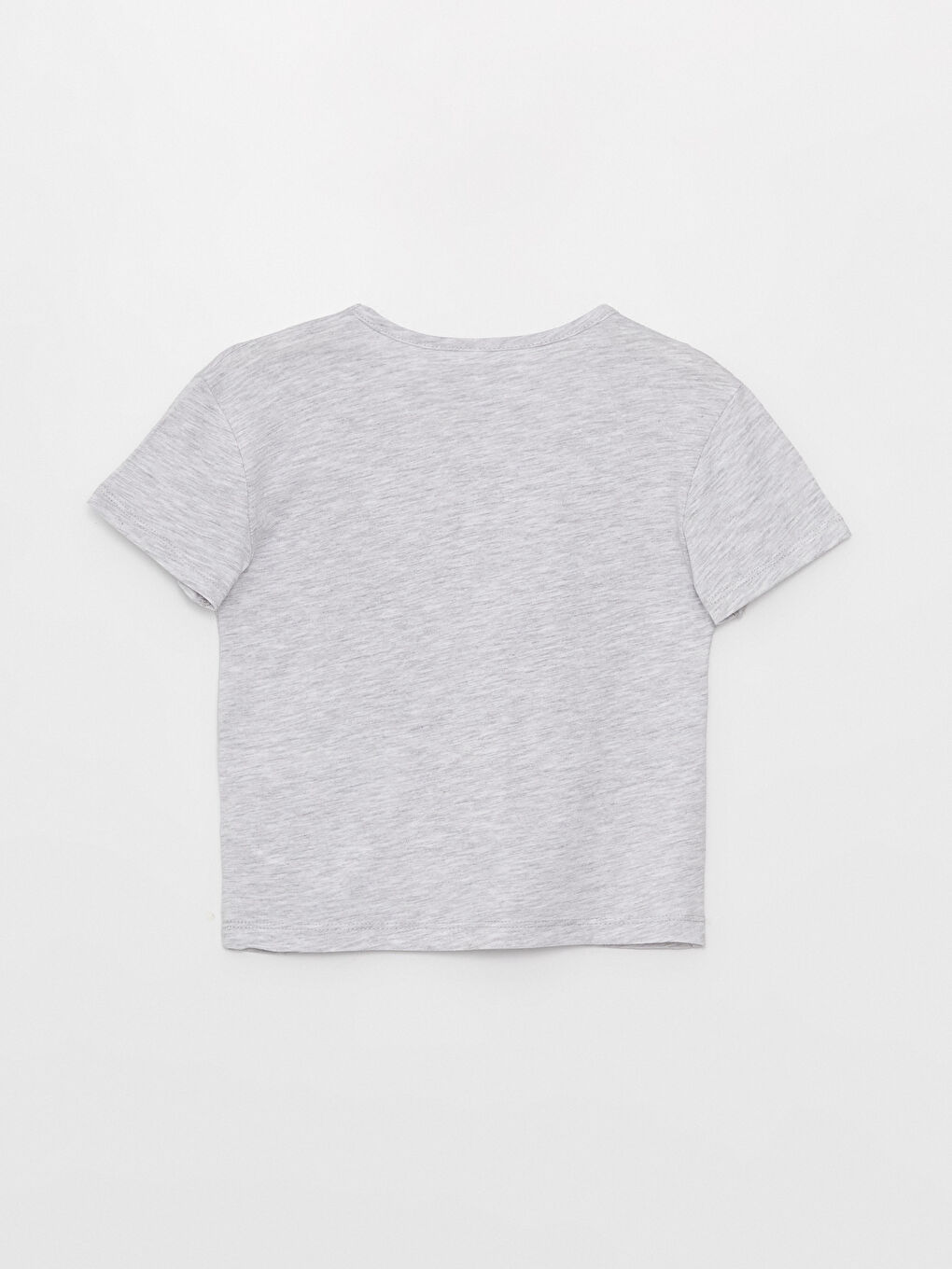 Gri Bisiklet Yaka Kız Bebek Tişört-4