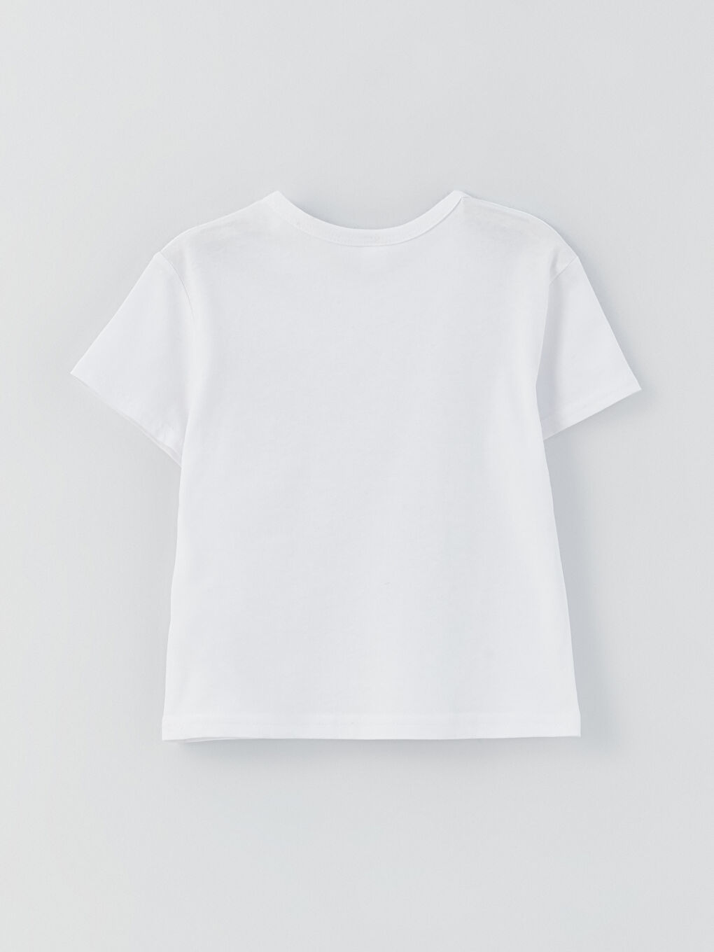 Beyaz Bisiklet Yaka Kız Bebek Tişört-4