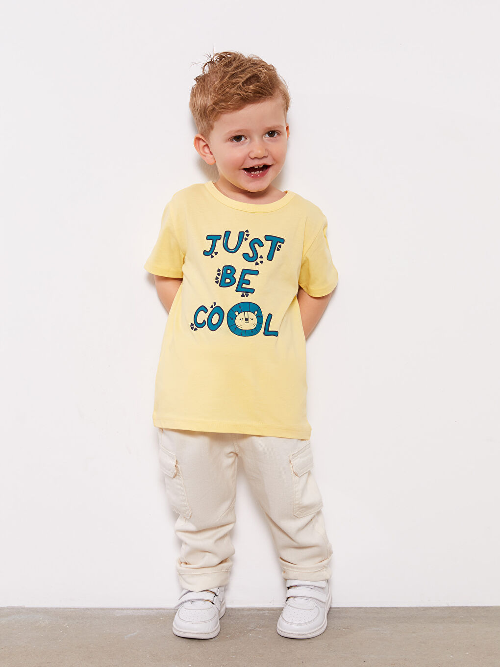 Sarı Bisiklet Yaka Kısa Kollu Erkek Bebek Tişört-2