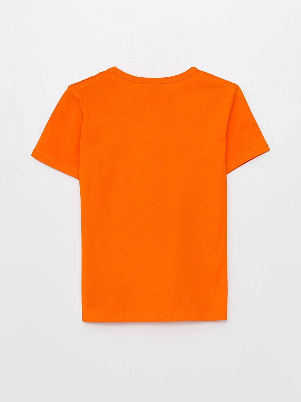 Turuncu Bisiklet Yaka Baskılı Kısa Kollu Erkek Çocuk Tişört-1