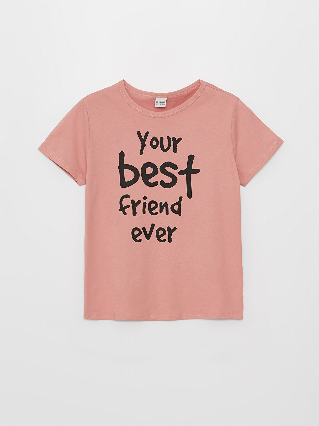 Pembe Bisiklet Yaka Baskılı Kız Bebek Tişört