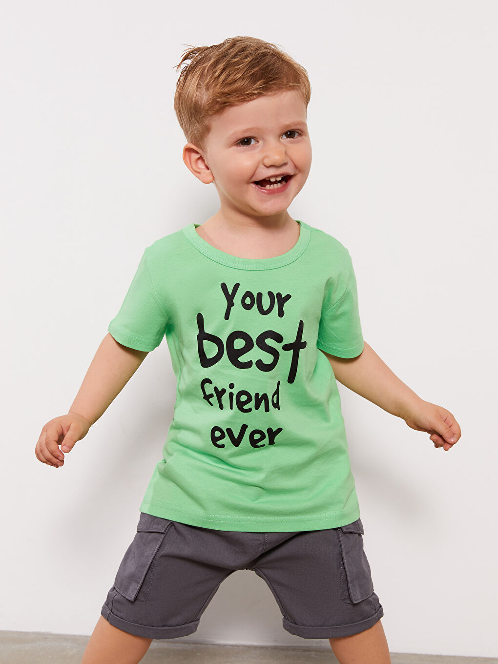 Yeşil Bisiklet Yaka Erkek Bebek Tişört