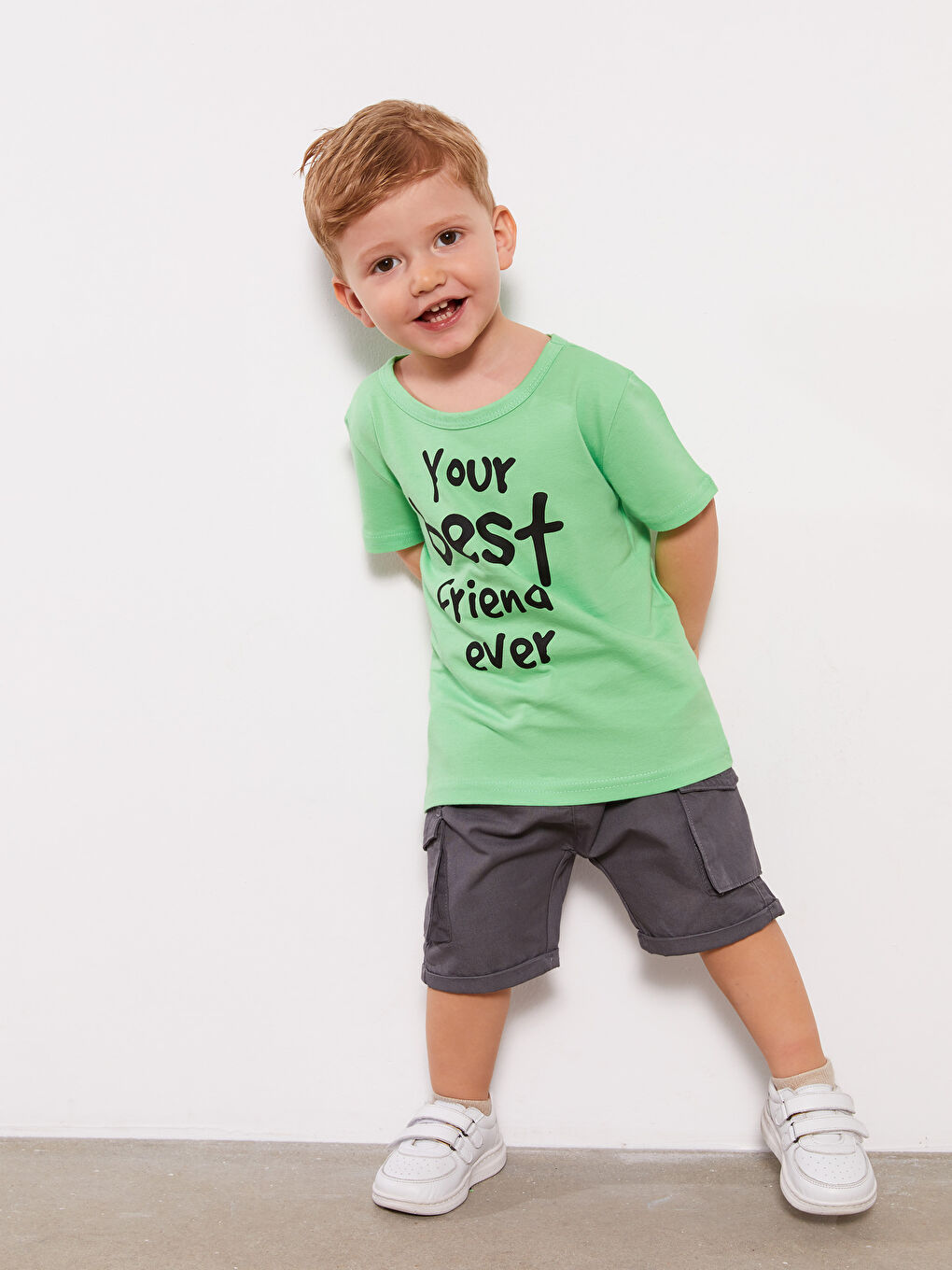 Yeşil Bisiklet Yaka Erkek Bebek Tişört-1