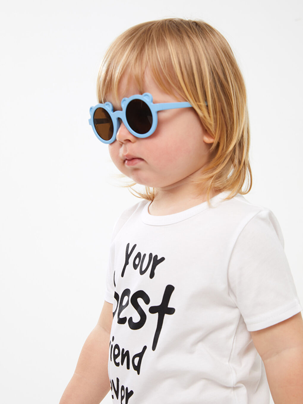 Beyaz Bisiklet Yaka Erkek Bebek Tişört