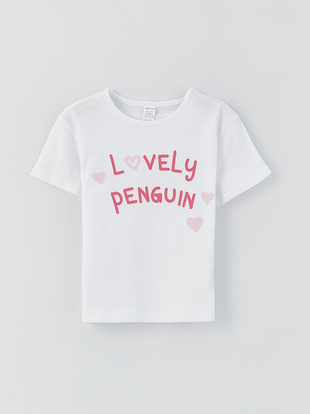 Beyaz Bisiklet Yaka Kız Bebek Tişört-3