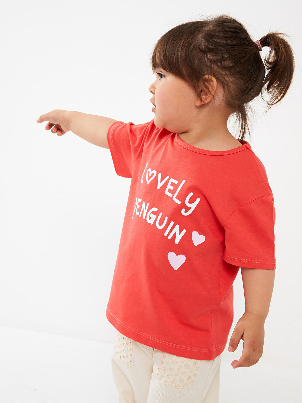 Turuncu Bisiklet Yaka Kız Bebek Tişört-2