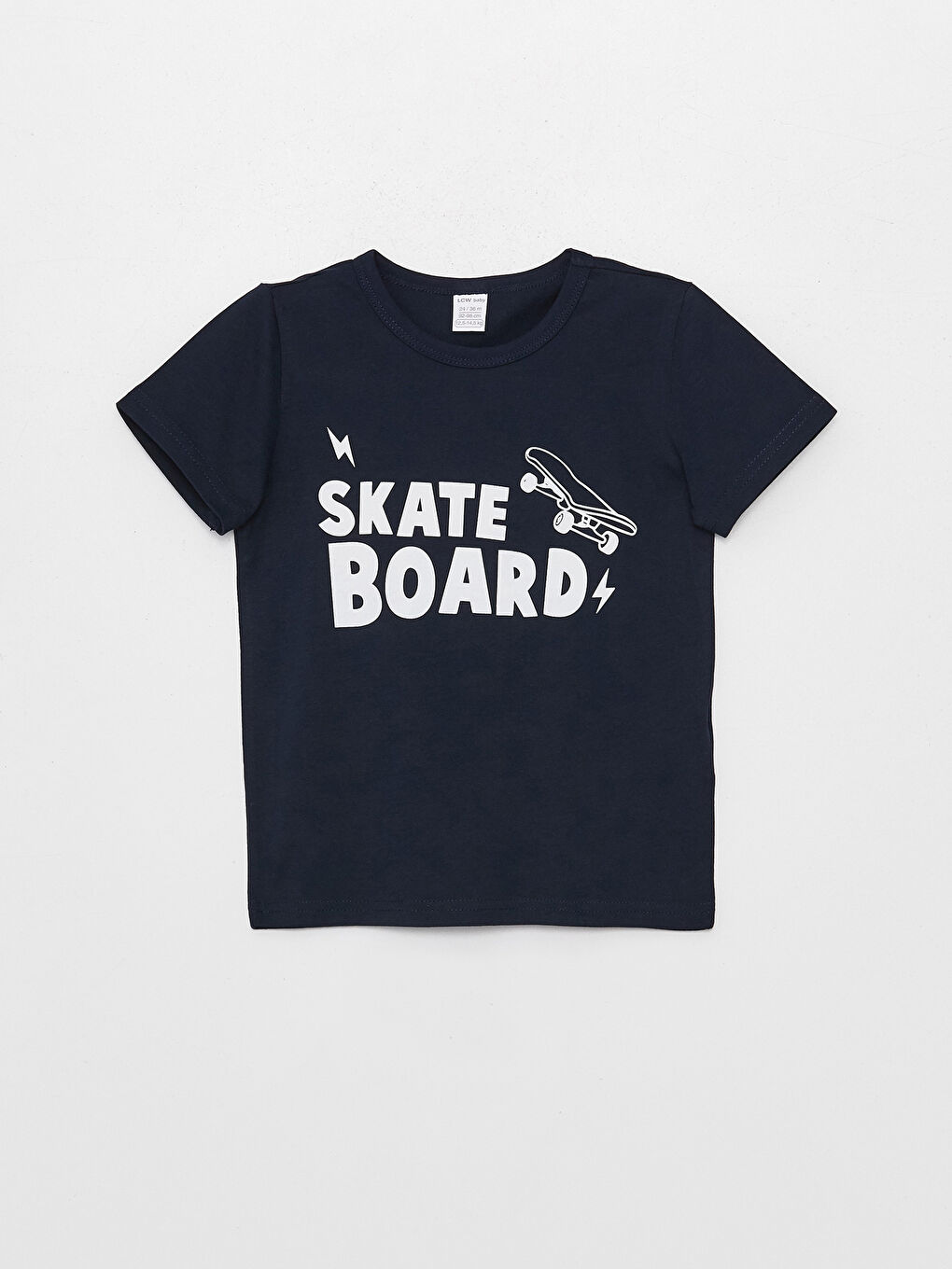 Lacivert Bisiklet Yaka Kısa Kollu Erkek Bebek Tişört-3