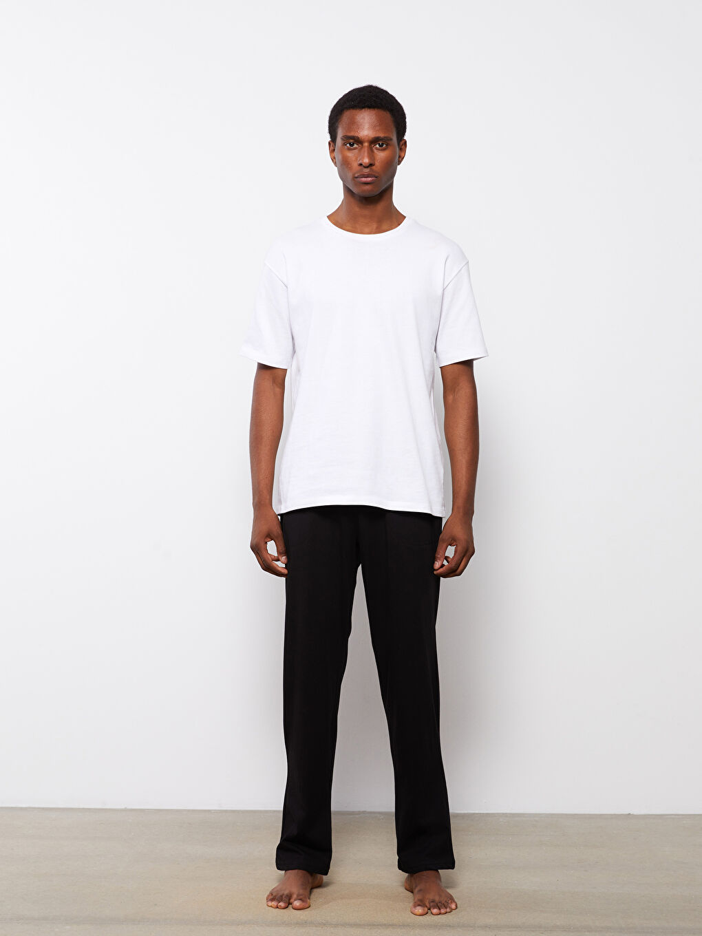 Siyah Standart Kalıp Erkek Pijama Alt