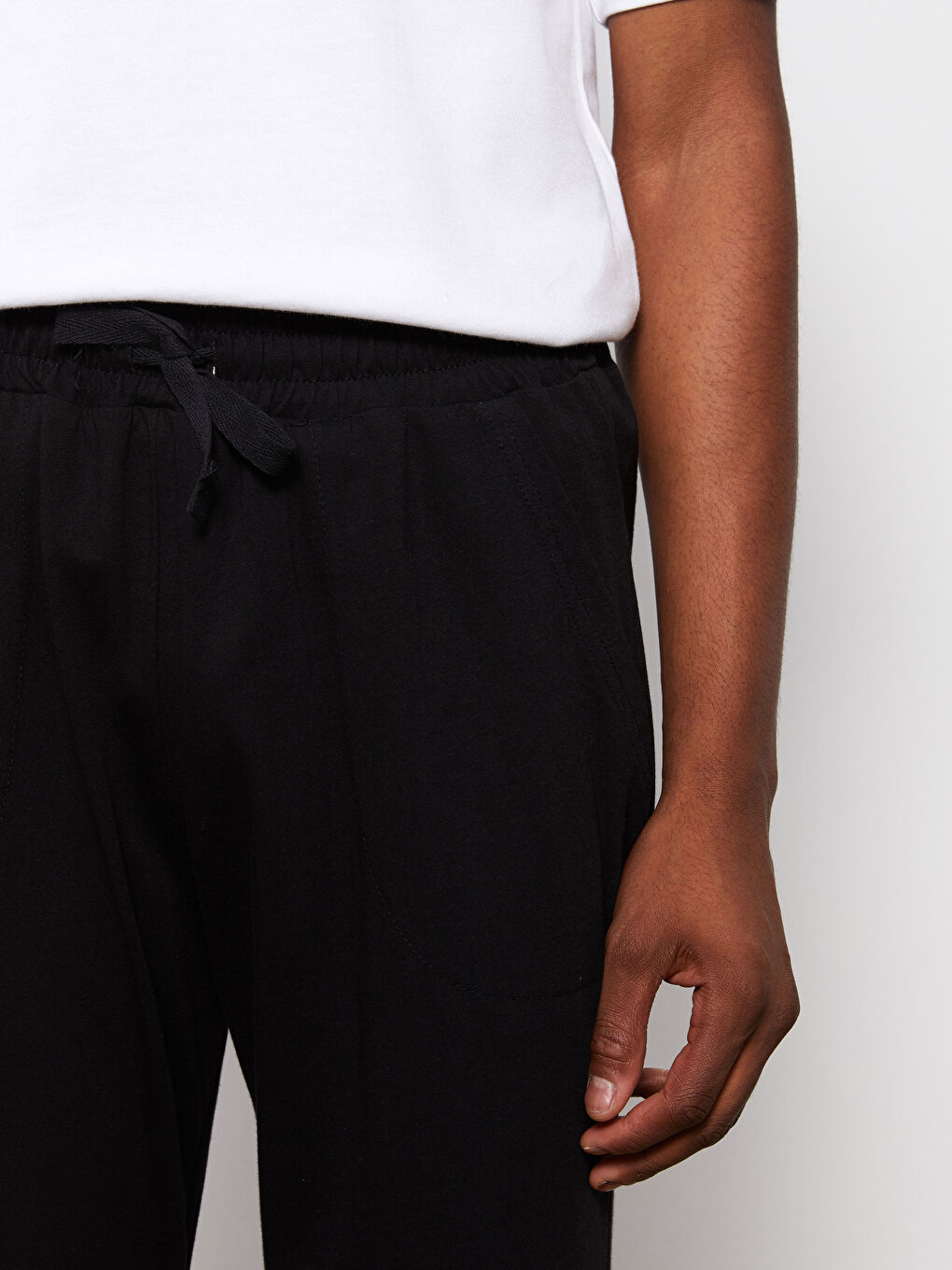 Siyah Standart Kalıp Erkek Pijama Alt-2