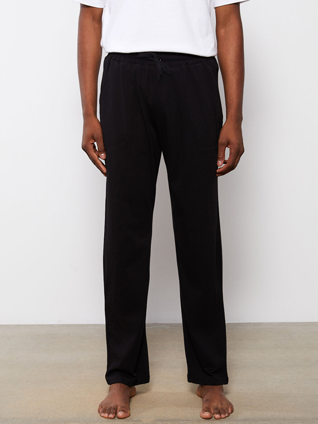 Siyah Standart Kalıp Erkek Pijama Alt-3