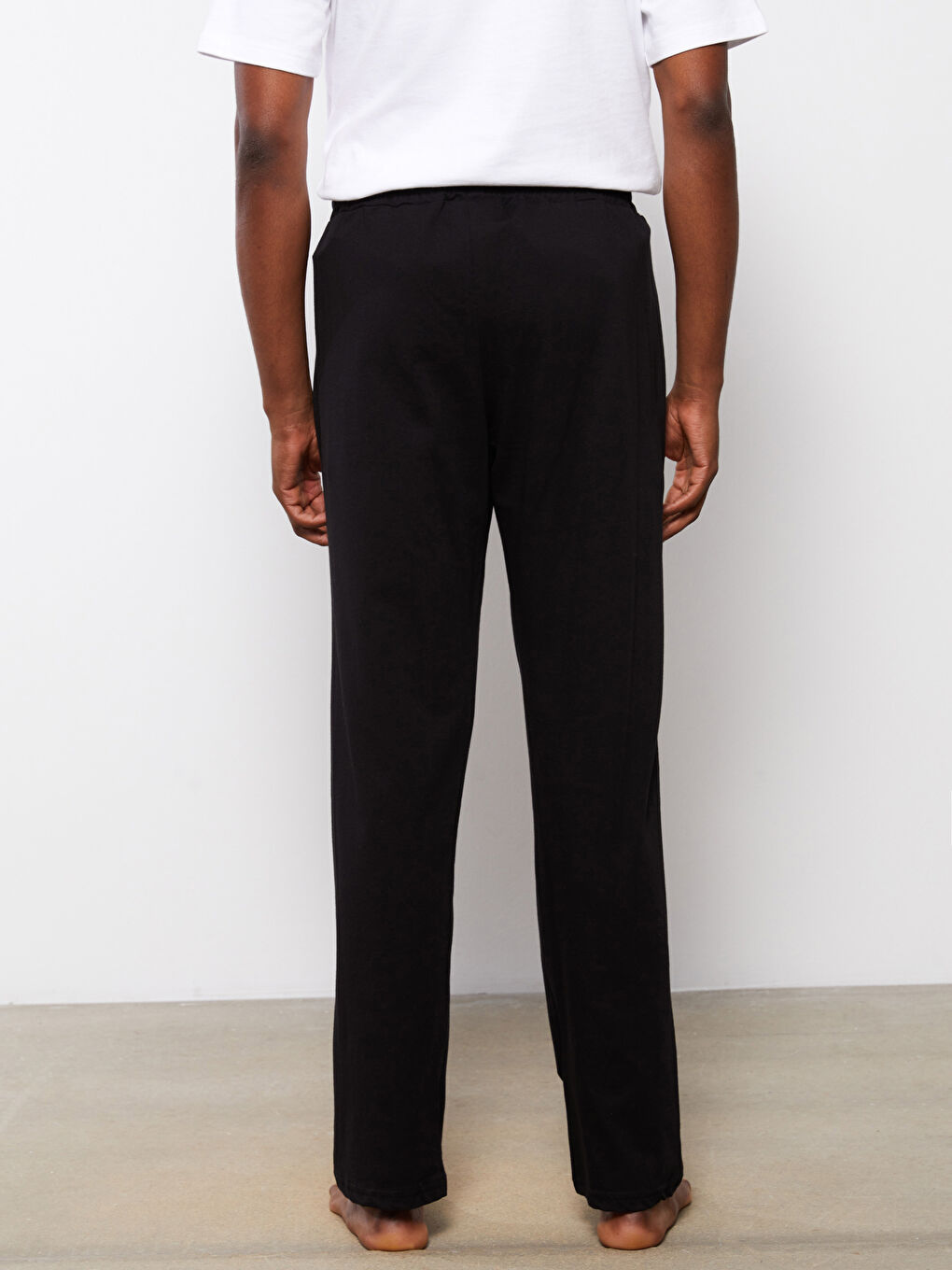 Siyah Standart Kalıp Erkek Pijama Alt-4